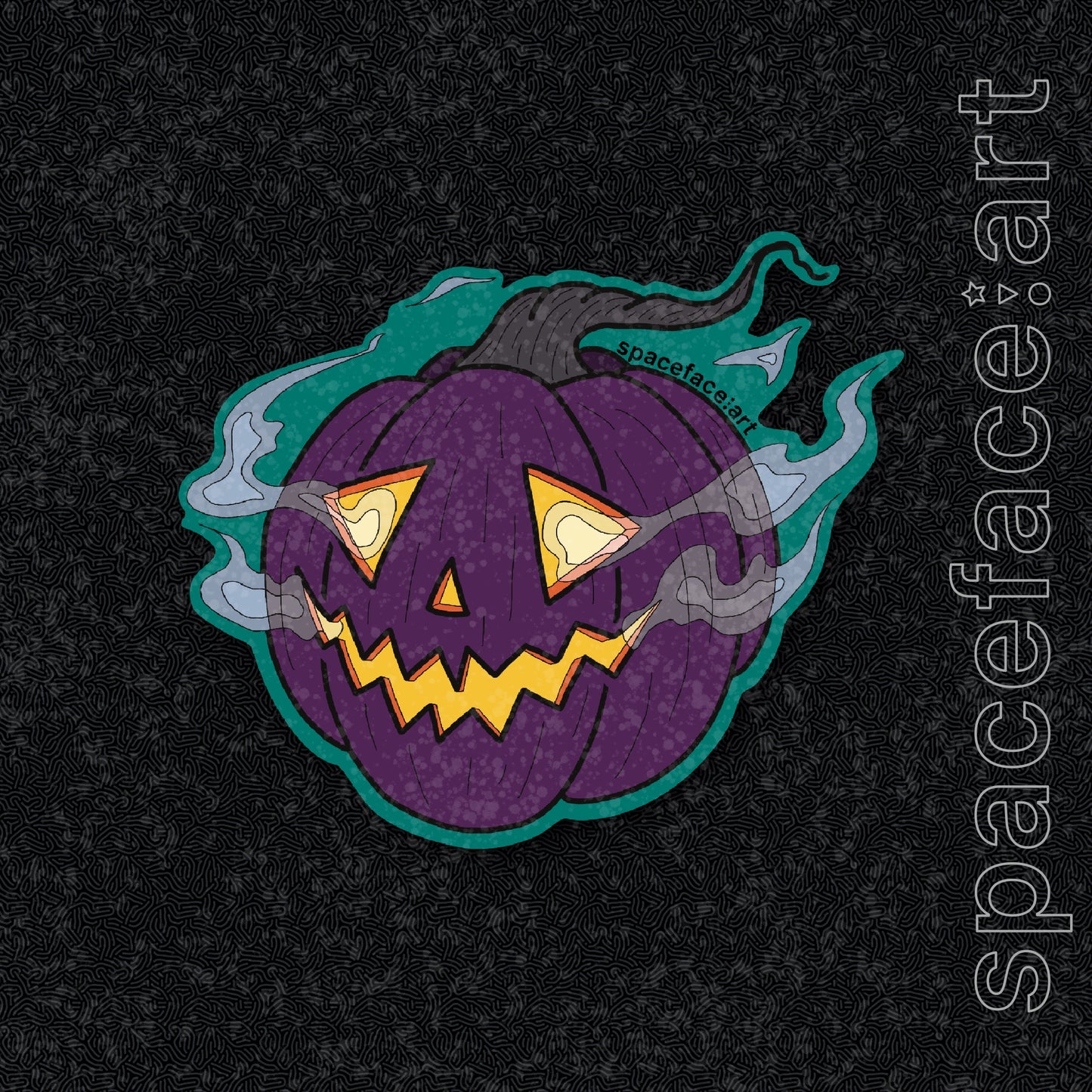 Haunted Pumpkin // Glitter Sticker