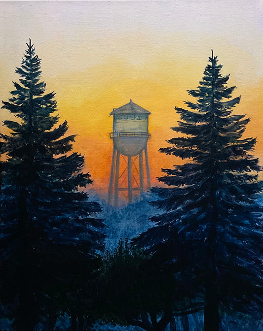 Water Tower // Acrylic Painting